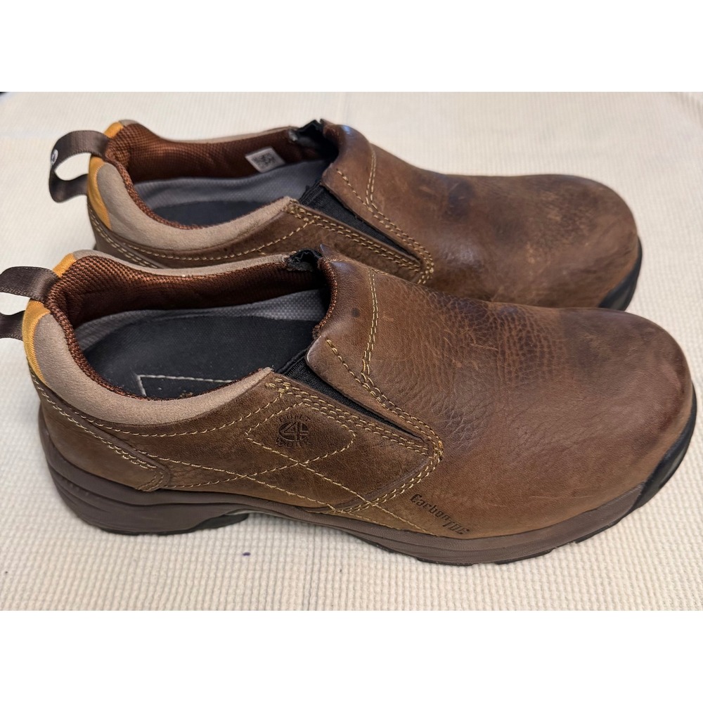 Carolina LT251 Brown Leather Carbon Toe Slip On Work Shoes Womens 9 W CGA12